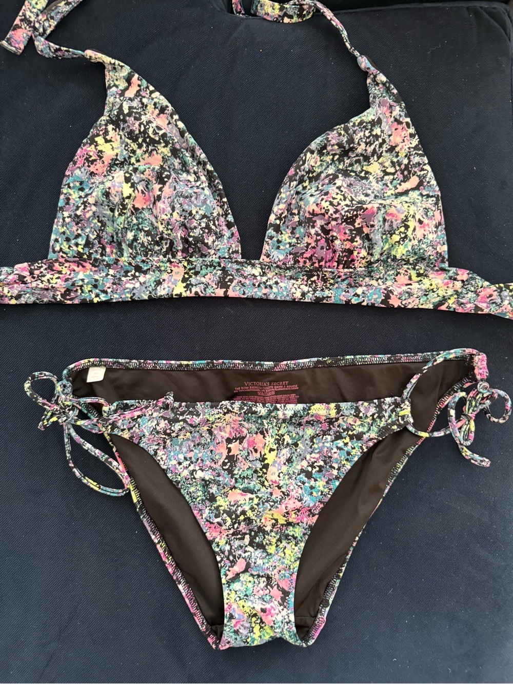 Victoria Secret Swim Speckle Tie-Side Bikini Set - Multicolor